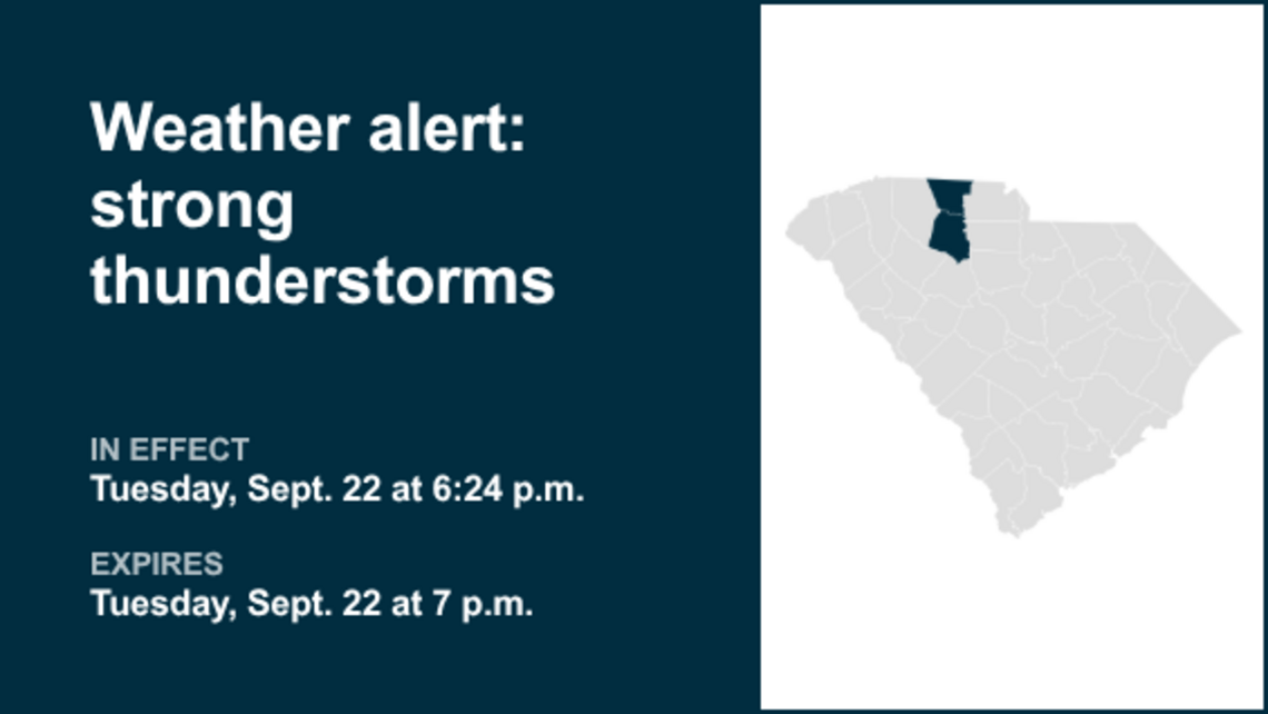 UPDATE: Thunderstorms with pea-sized hail in Upstate SC Tuesday, says the NWS 