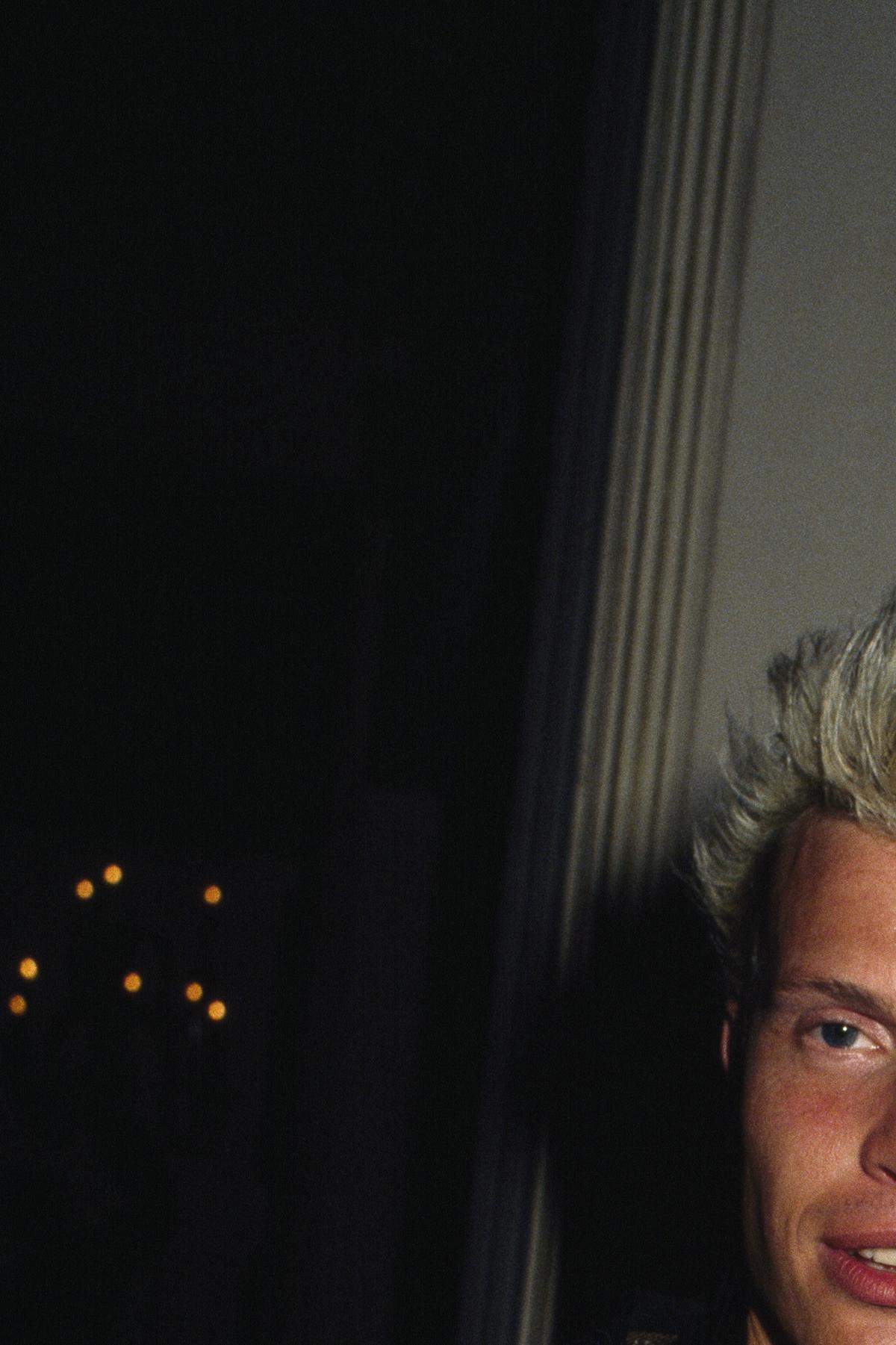 British punk singer and songwriter Billy Idol and his partner, actress, dancer, and singer Perri Lister (1987)Barry King / Contributor