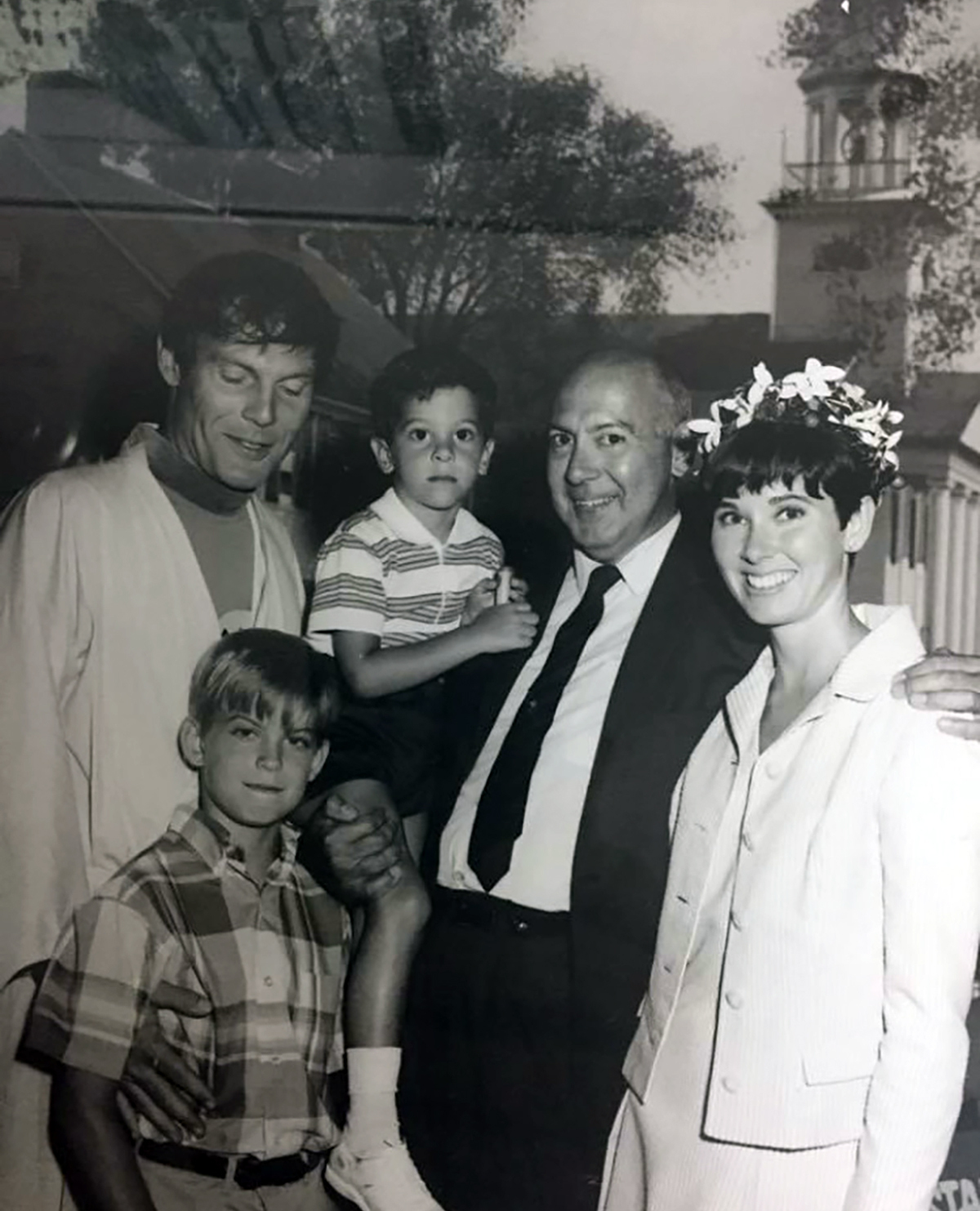 Clockwise from left: Adam West, Peter, Harry Ackerman, Elinor Donahue and Adam AckermanCourtesy Peter K. Ackerman