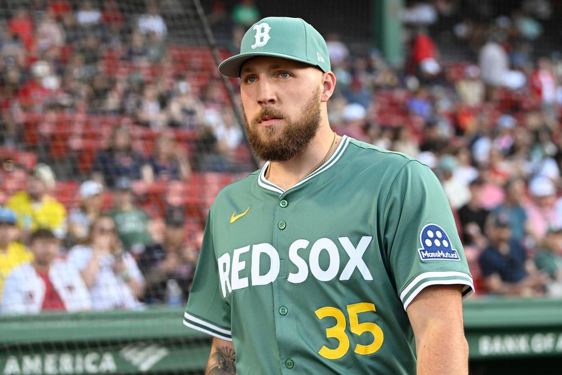  Boston Red Sox starting pitcher Garrett Crochet (35) walks out of the dugout. Eric Canha-Imagn Images