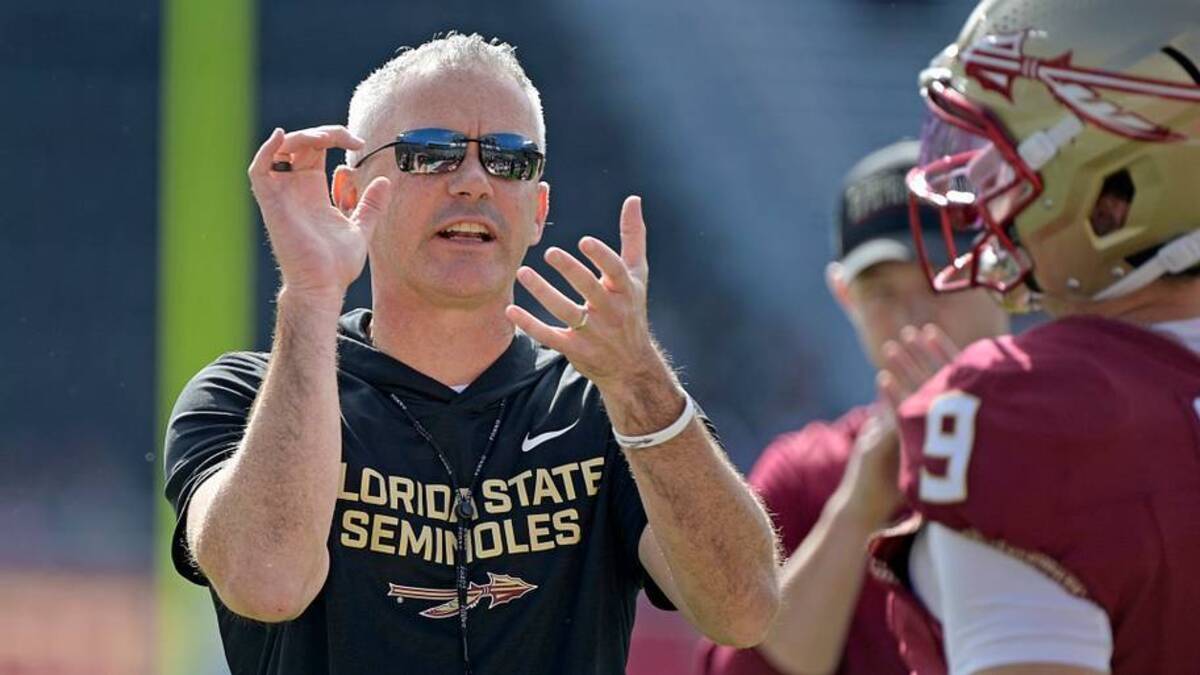  Oct 11, 2025; Tallahassee, Florida, USA; Florida State Seminoles head coach Mike Norvell before the game against the Pittsburgh Panthers at Doak S. Campbell Stadium. Mandatory Credit: Melina Myers-Imagn Images | IMAGN IMAGES via Reuters Connect 