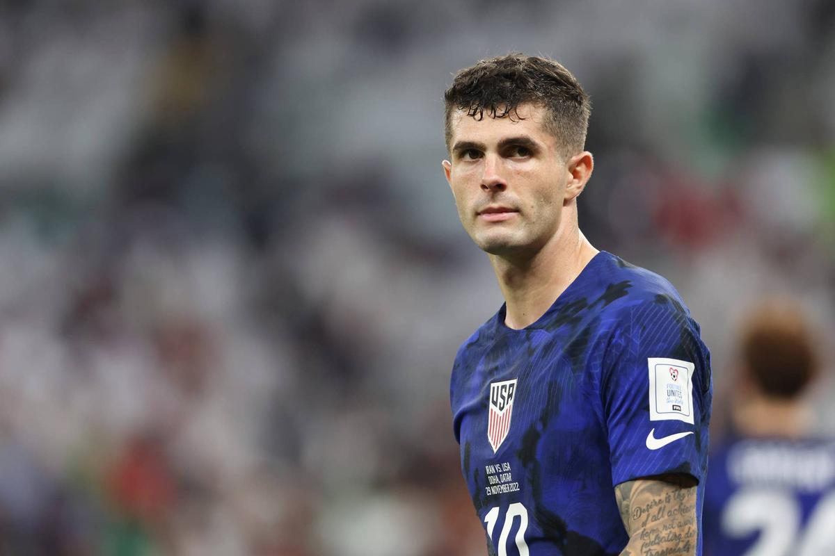  DOHA, QATAR - NOVEMBER 29: Christian Pulisic of United States of America during the FIFA World Cup Qatar 2022 Group B match between IR Iran and USA at Al Thumama Stadium on November 29, 2022 in Doha, Qatar. (Photo by Matthew Ashton - AMA/Getty Images) 