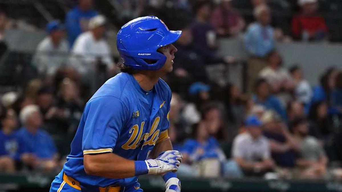  Mar 1, 2026; Arlington, TX, USA; UCLA Bruins against Mississippi State Bulldogs during the Amegy Bank College Baseball Series at Globe Life Field. Mandatory Credit: Dustin Safranek-Imagn Images | Dustin Safranek-Imagn Images 
