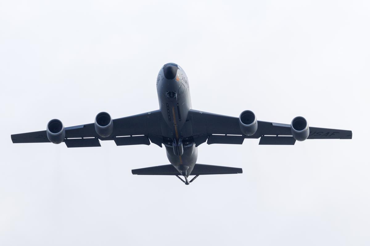  A Boeing KC-135 Stratotanker, takes off from RAF Mildenhall on January 07, 2026 in Mildenhall, England. (Getty Images) 