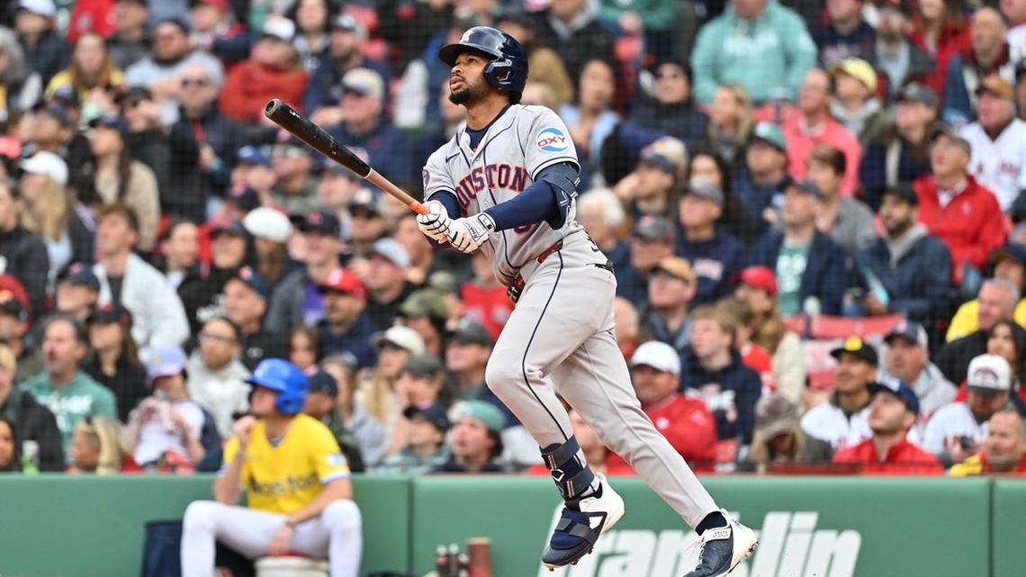 Brice Matthews' 3-run blast, leaping catch help Astros handle Red Sox 