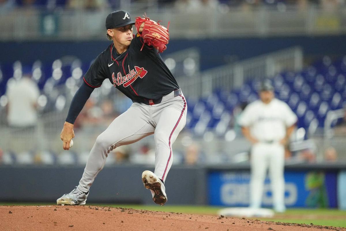  Atlanta Braves pitcher Hurston Waldrep (64). © Jim Rassol-Imagn Images