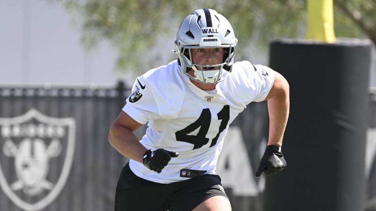  May 28, 2026; Henderson, NV, USA; Las Vegas Raiders cornerback Greedy Vance (41) runs a drill during organized team activities at Intermountain Health Performance Center. Mandatory Credit: Candice Ward-Imagn Images | Candice Ward-Imagn Images 