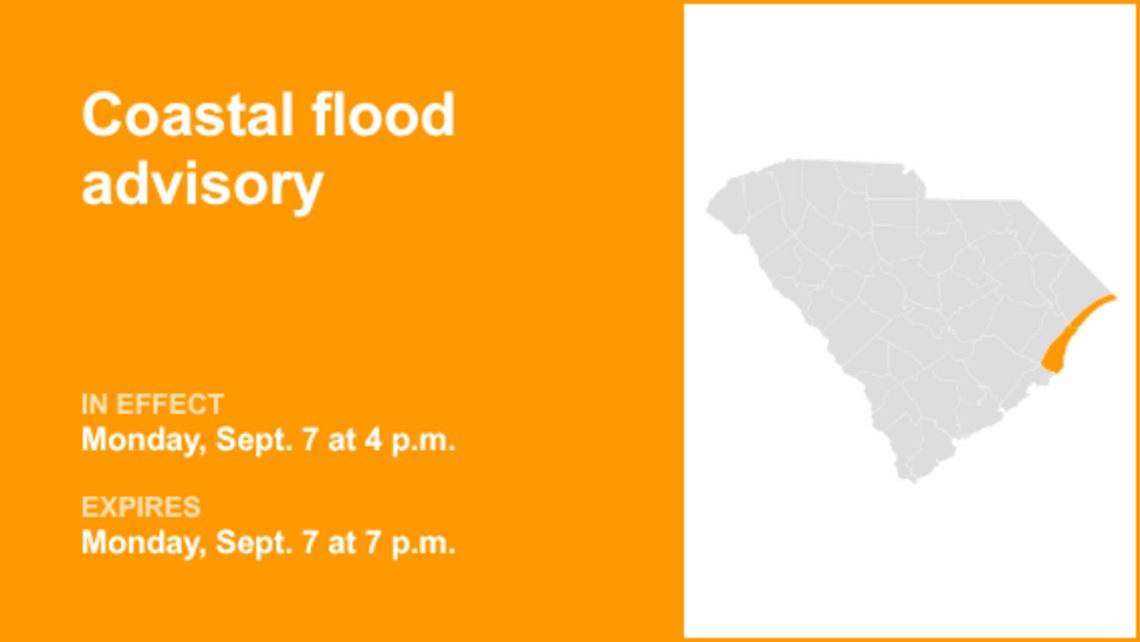 Coastal flood advisory in place for Myrtle Beach area and Coastal Georgetown until Monday evening 