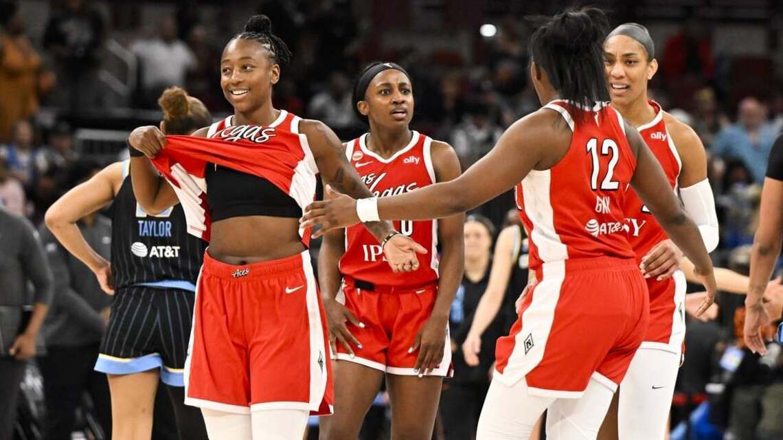 A'ja Wilson shakes off injury scare to lead Aces over Sky 