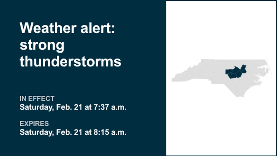 Weather alert in place for the Piedmont region Saturday morning - gusts up to 30 mph 