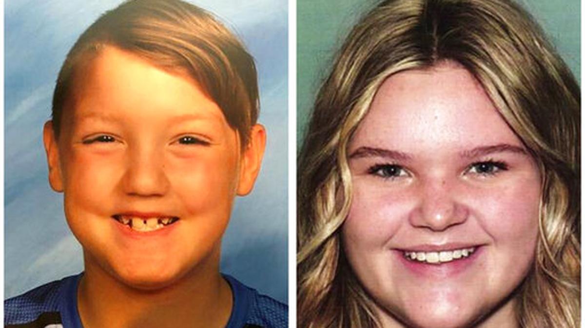 These undated photos released by the National Center for Missing & Exploited Children show missing person, Joshua Vallow, 7, left, and Tylee Ryan, 17. They were last seen on Sept. 23, 2019 in Rexburg, Idaho. Authorities are searching for two children tied to a suspicious death case in Idaho. Vallow and Ryan have not been seen since September 2019, according to a Rexburg police department news release. Their mother, Lori Vallow, is the second wife of Chad Daybell. (National Center for Missing & Exploited Children via AP)