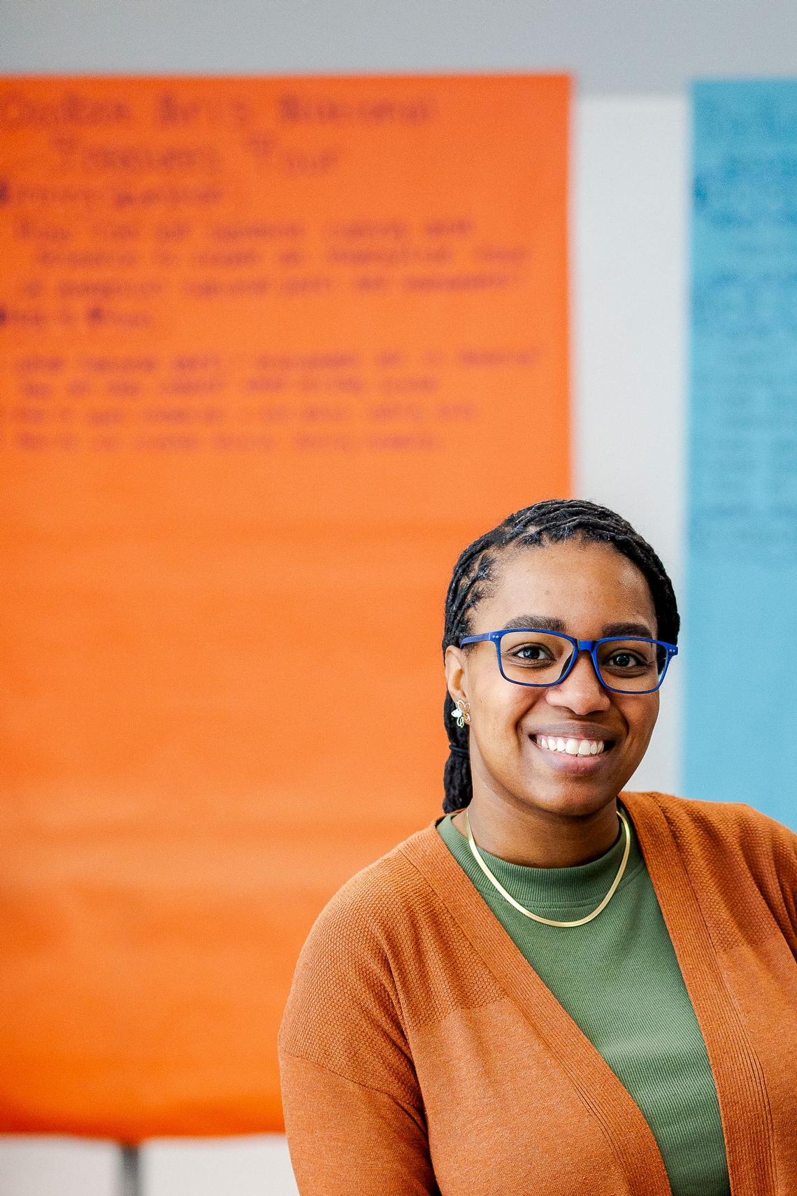  Laurel Daniels, a computer science teacher at McKinley STEAM Academy, on March 12, 2026, in Toledo, Ohio. Credit: Sylvia Jarrus for The Hechinger Report