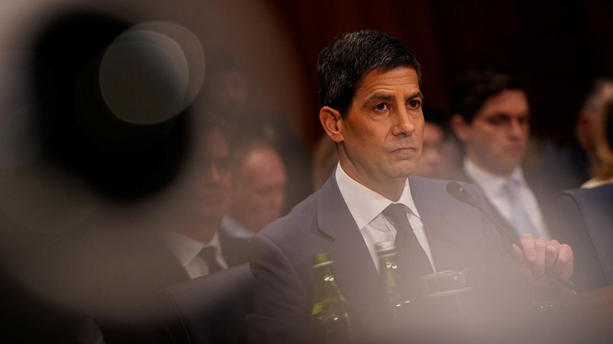 Kevin Warsh, U.S. President Donald Trump's nominee to be next chair of the Federal Reserve, attends a Senate Banking Committee confirmation hearing to testify, on Capitol Hill in Washington, D.C., U.S., April 21, 2026. REUTERS/Elizabeth Frantz