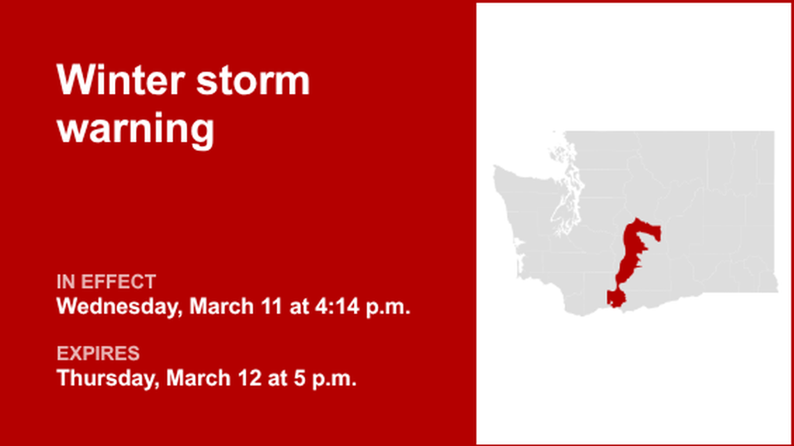 UPDATE: The current winter storm warning for Eastern Cascades will be expiring at 11 p.m. 