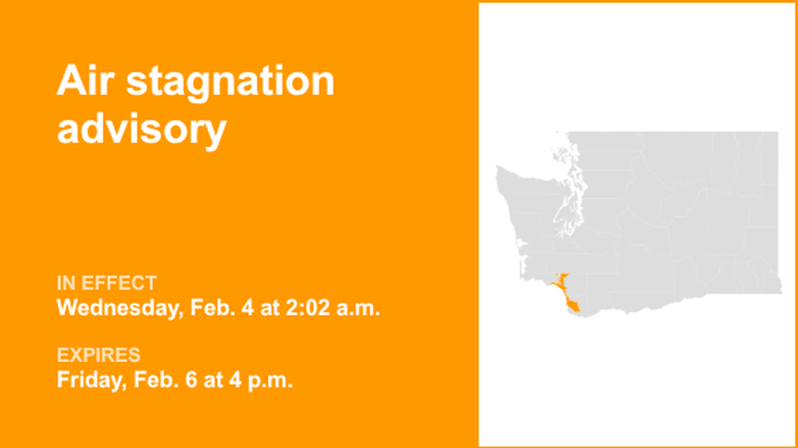 UPDATE: Air stagnation advisory for Cowlitz County Lowlands and North Clark County Lowlands 