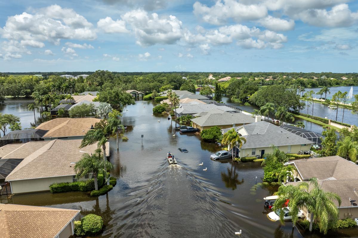  Hurricane Debby flooded street in Sarasota, Florida. There are rising chances of a Super El Niño, which could increase flood risk for some states. 
