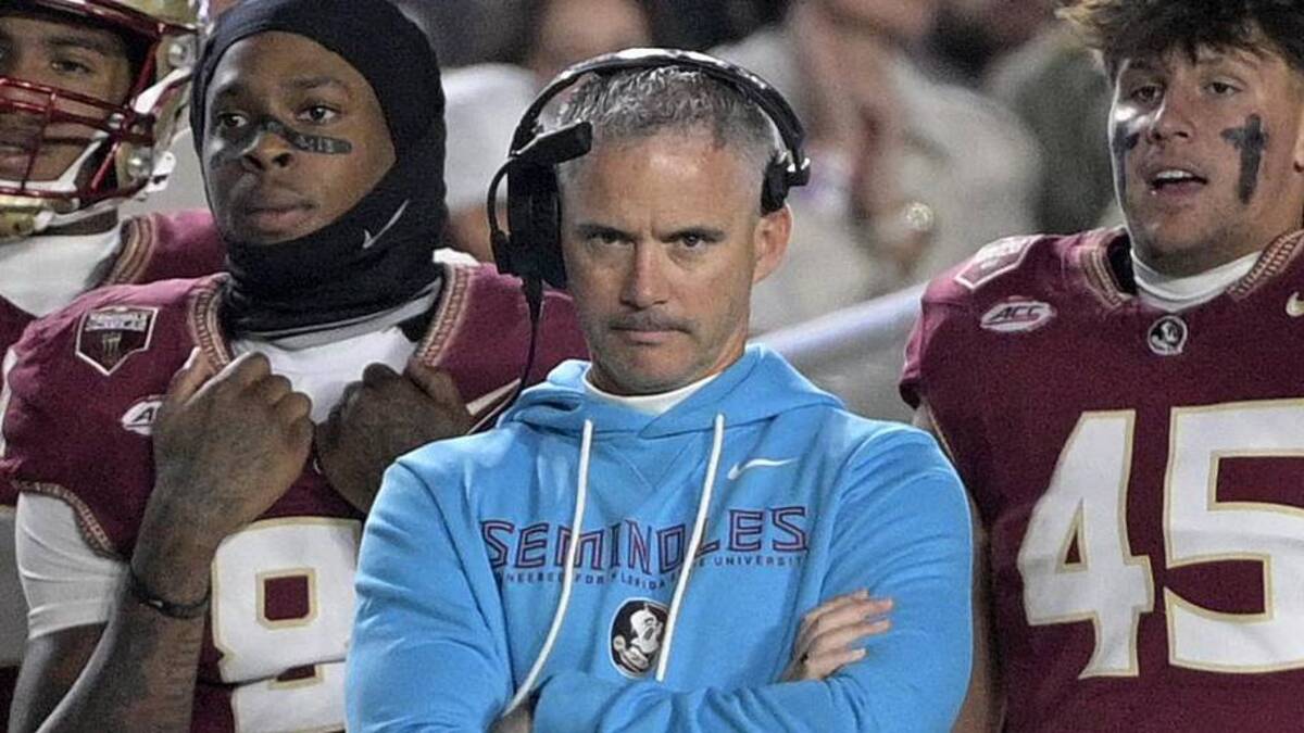  Nov 1, 2025; Tallahassee, Florida, USA; Florida State Seminoles head coach Mike Norvell during the first quarter against the Wake Forest Demon Deacons at Doak S. Campbell Stadium. Mandatory Credit: Melina Myers-Imagn Images | Melina Myers-Imagn Images 