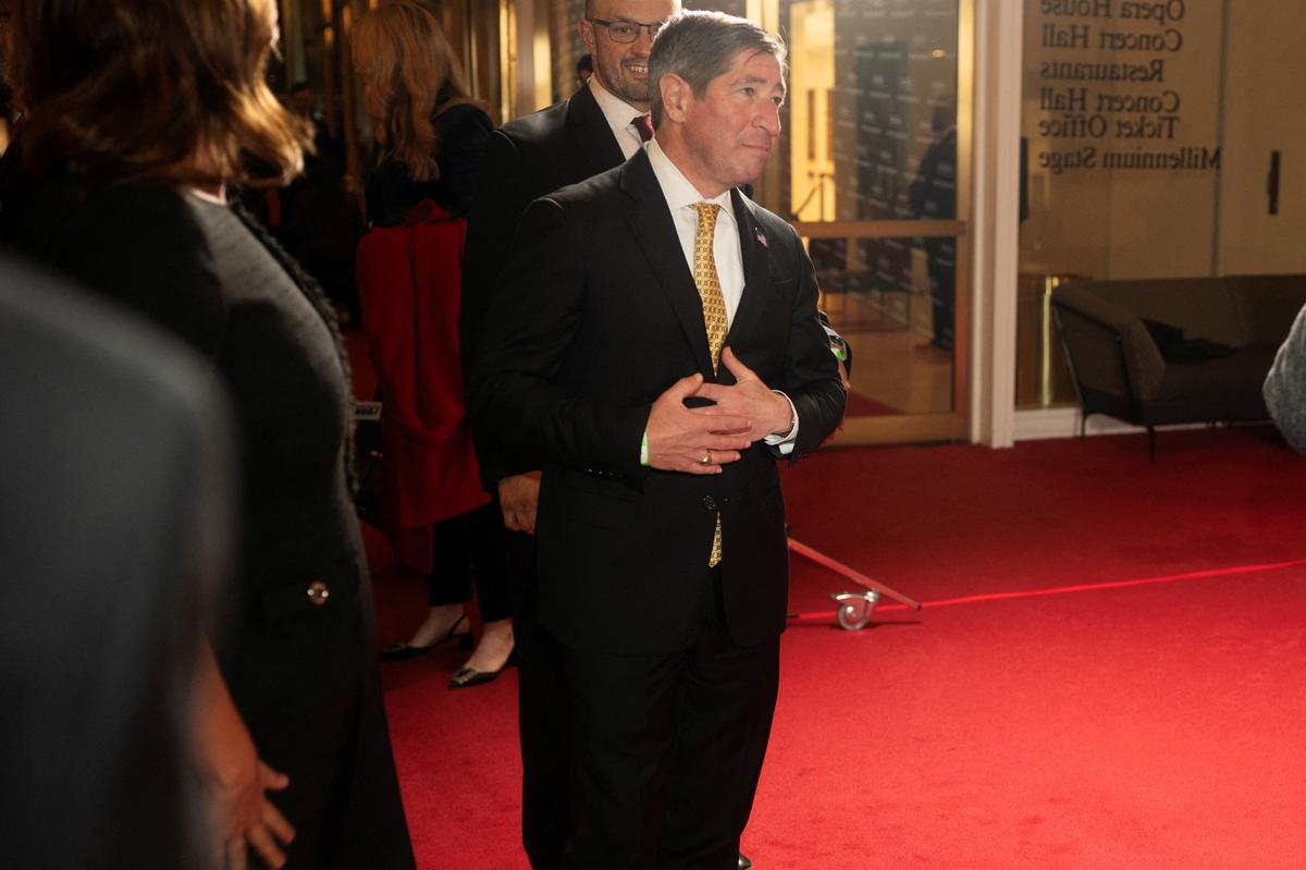 FILE PHOTO: Scott Kupor, Director of the U.S. Office of Personnel Management, attends a reception for Sergio Gor, the recently sworn-in U.S. Ambassador to India, at the Kennedy Center in Washington, D.C., U.S., November 10, 2025. REUTERS/Nathan Howard/File Photo