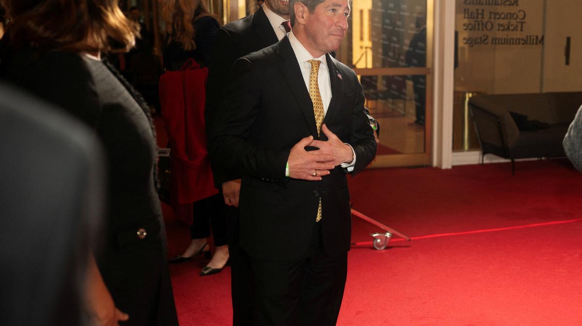 FILE PHOTO: Scott Kupor, Director of the U.S. Office of Personnel Management, attends a reception for Sergio Gor, the recently sworn-in U.S. Ambassador to India, at the Kennedy Center in Washington, D.C., U.S., November 10, 2025. REUTERS/Nathan Howard/File Photo