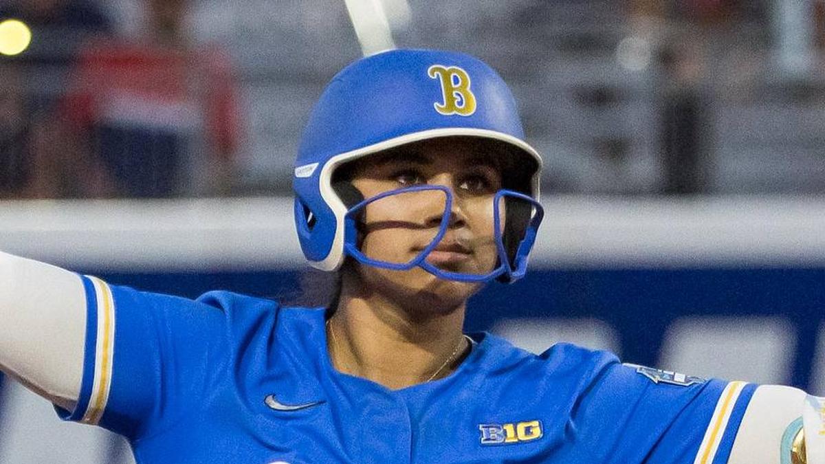  May 31, 2026; Oklahoma City, OK, USA; UCLA Bruins first baseman Jordan Woolery (15) rounds the bases after hitting a two run home run to tie the game in the bottom of the seventh inning against the Texas Tech Red Raiders during the NCAA Women's College World Series at Devon Park. Mandatory Credit: Brett Rojo-Imagn Images | Brett Rojo-Imagn Images 