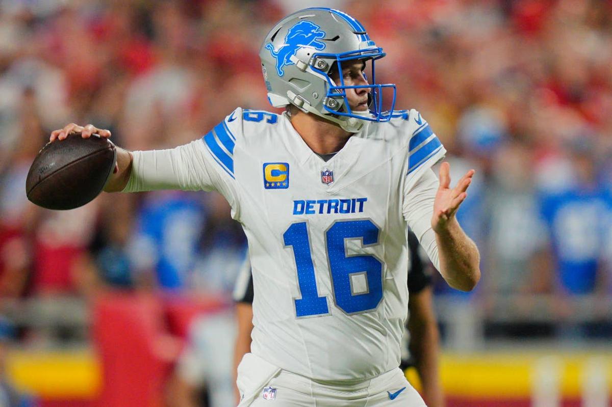  Lions quarterback Jared Goff Jay Biggerstaff-Imagn Images