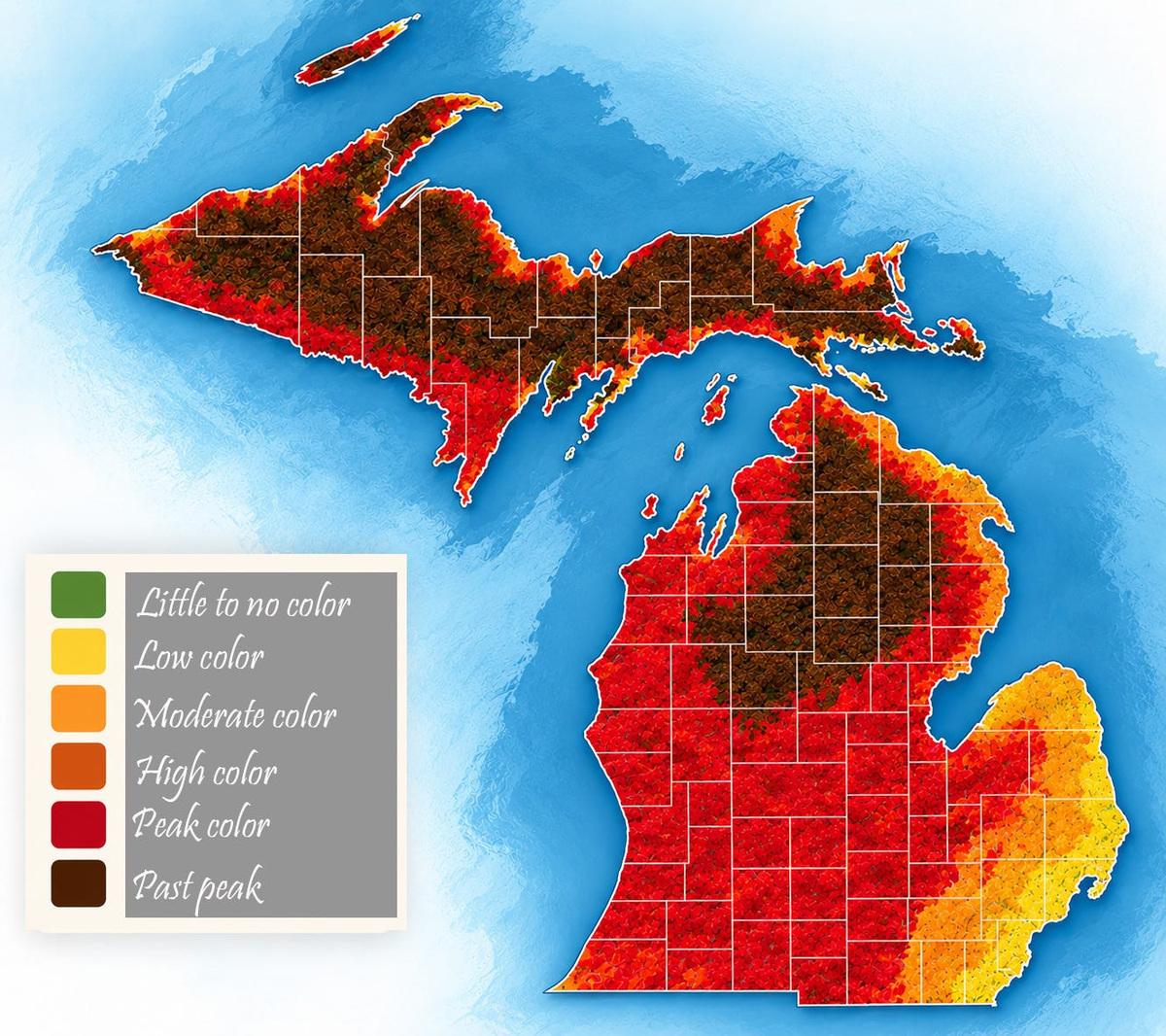 Where can you see Michigan's fall colors? Map, forecast, peak times ...