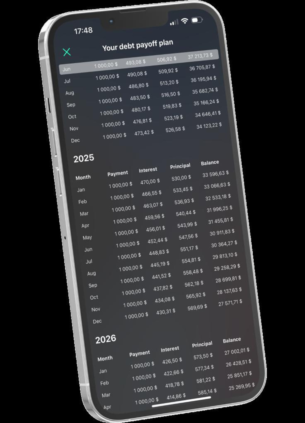 PocketGuard debt payoff tracker