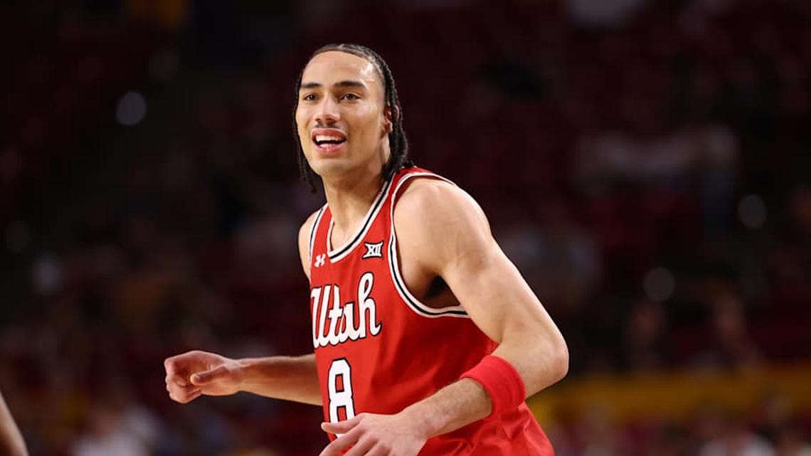  Utah transfer forward Keanu Dawes could be a starter for Kansas. | Mark J. Rebilas-Imagn Images 