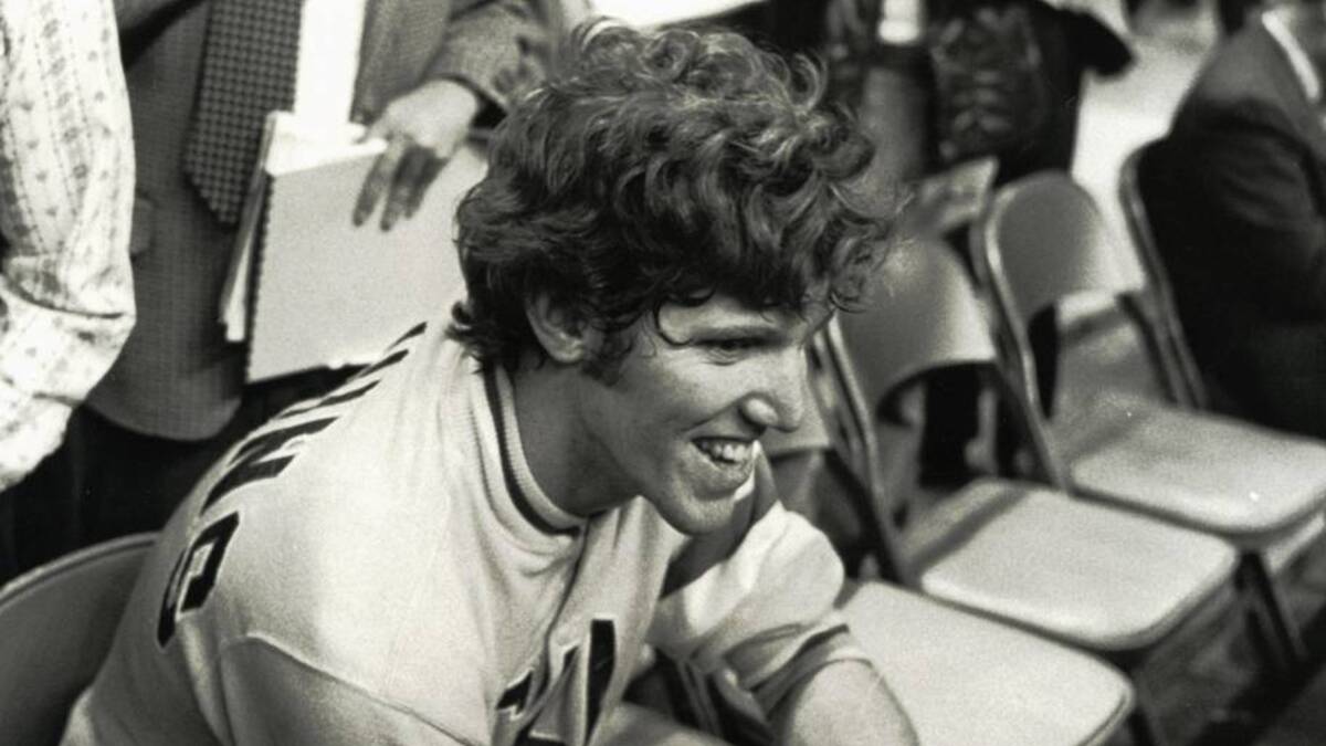  March 26, 1973; St. Louis, MO, USA; FILE PHOTO; UCLA Bruins center Bill Walton (32) smiles on the bench during the 1973 Final Four against Memphis. UCLA defeated Memphis 87-66. Mandatory Credit: Malcolm Emmons-Imagn Images | Malcolm Emmons-Imagn Images 