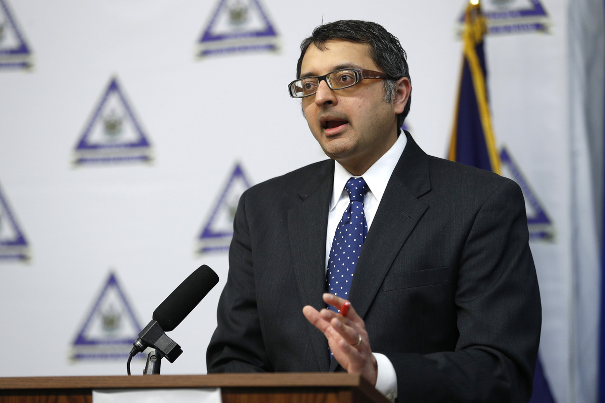  Dr. Nirav Shah speaks on April 28, 2020, in Augusta, Maine. 