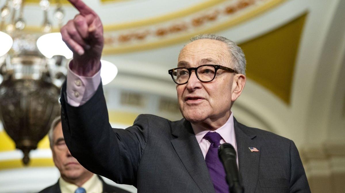 Senate Minority Leader Chuck Schumer said Monday that Democrats will force a vote on the Trump administration’s Anti Weaponization Fund, seeking to block it. File Photo by Bonnie Cash/UPI