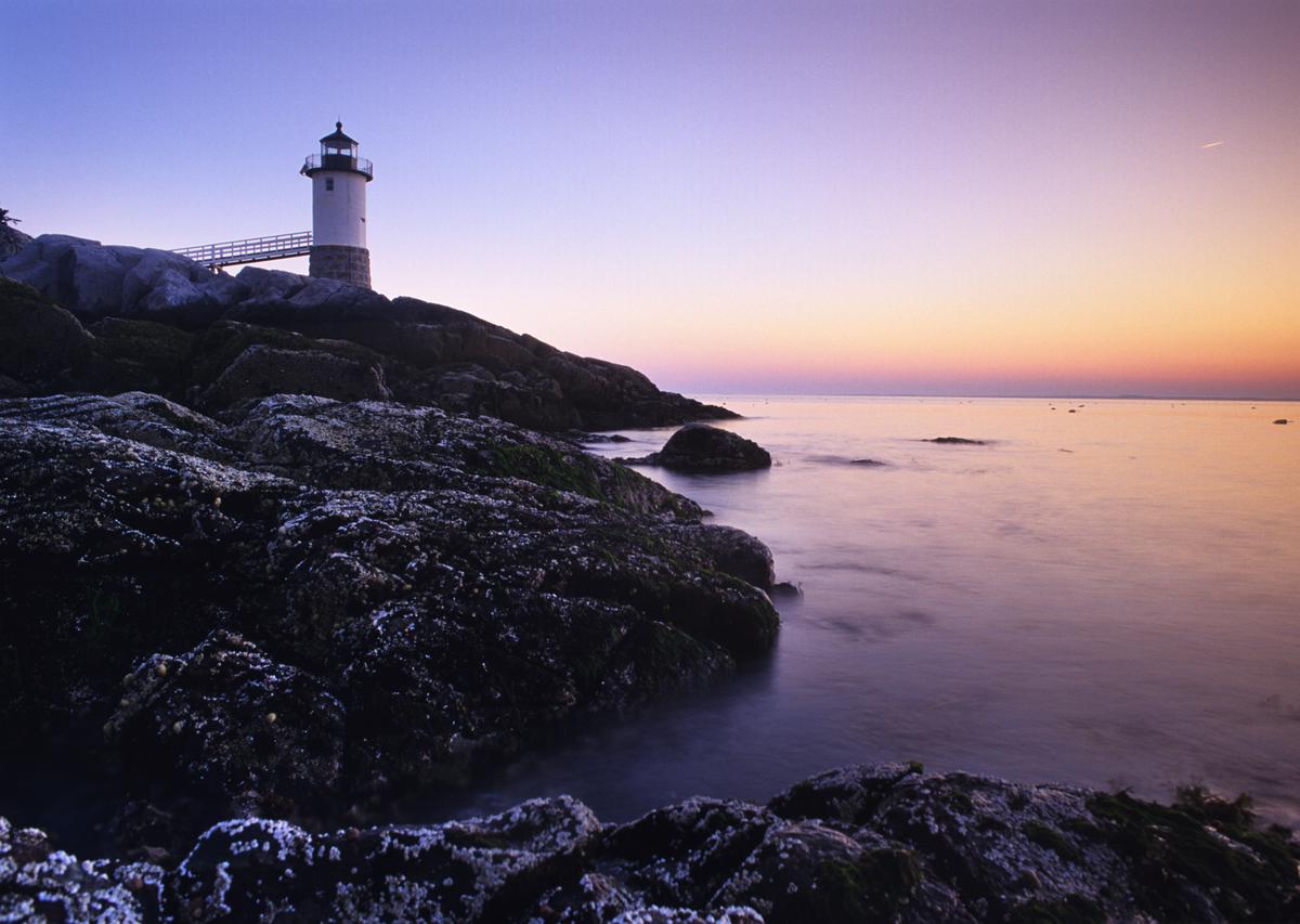  Isle Au Haut lighthouse still guards the west end of the small island of Isle Au Haut, east of Stonington, Maine. 
