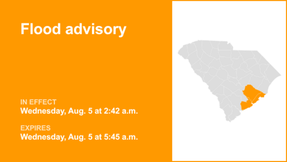 UPDATE: The current flood advisory will expire at 5:45 a.m. 
