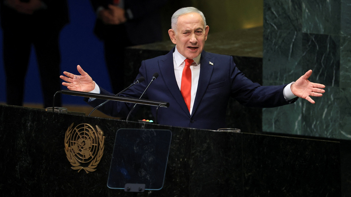 At UN, Netanyahu defends Israel as delegates walk out