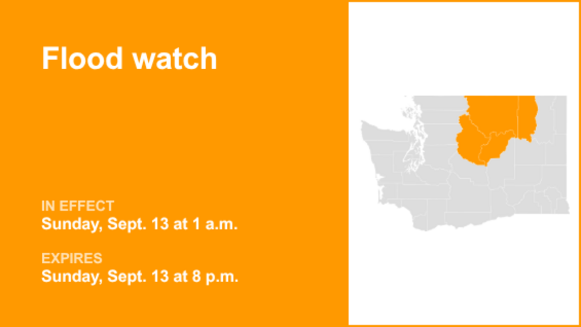 UPDATE: Flood watch in place for Eastern Washington until Sunday evening 