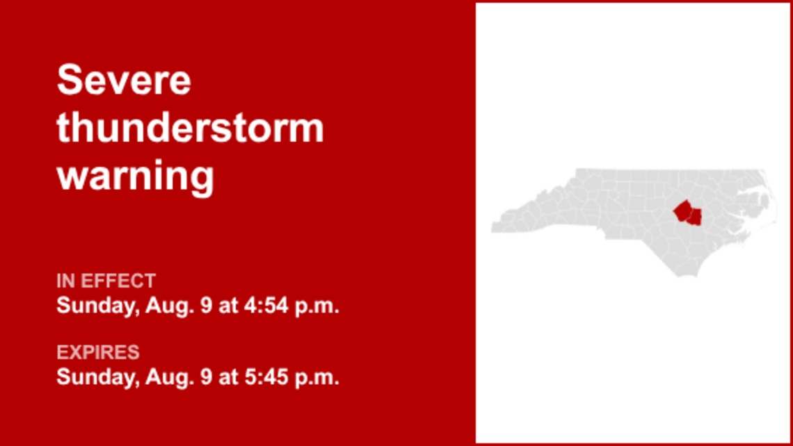 UPDATE: Damaging winds predicted with thunderstorms in Johnston and Wayne counties Sunday 