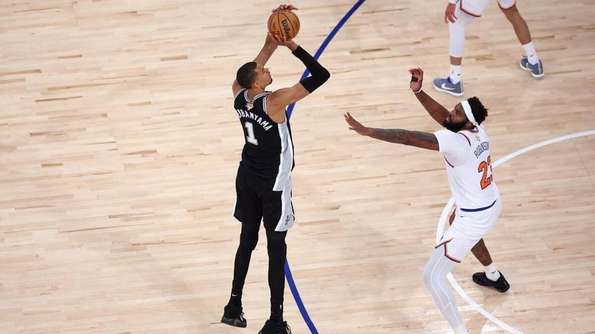  Wemby's lack of a go-to move made his life extremely difficult against a good Knicks defense in the Finals. | Wendell Cruz-Imagn Images 