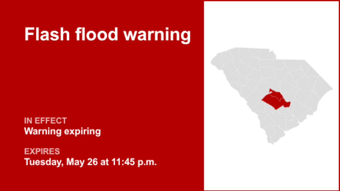 UPDATE: Flash flood warning predicted to expire at 11:45 p.m. 