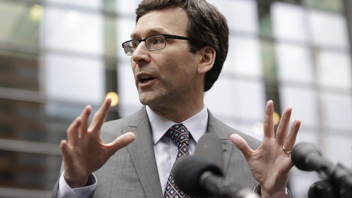Washington Governor Bob Ferguson address the media following a hearing about U.S. President Donald Trump’s travel ban at the U.S. District Court in Seattle, Washington, on March 15, 2017. Ferguson is now Washington’s governor-elect. (Jason Redmond/AFP via Getty Images/TNS)