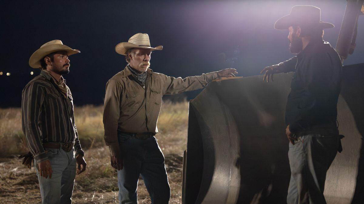 J.R . Villarreal, Marc Menchaca and Cole Hauser in Episode 4 of ‘Dutton Ranch’Lauren Smith/Paramount+