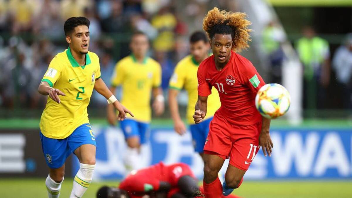  Jayden Nelson (right) played at the 2019 U17 World Cup for Canada. | Buda Mendes/FIFA/Getty Images 