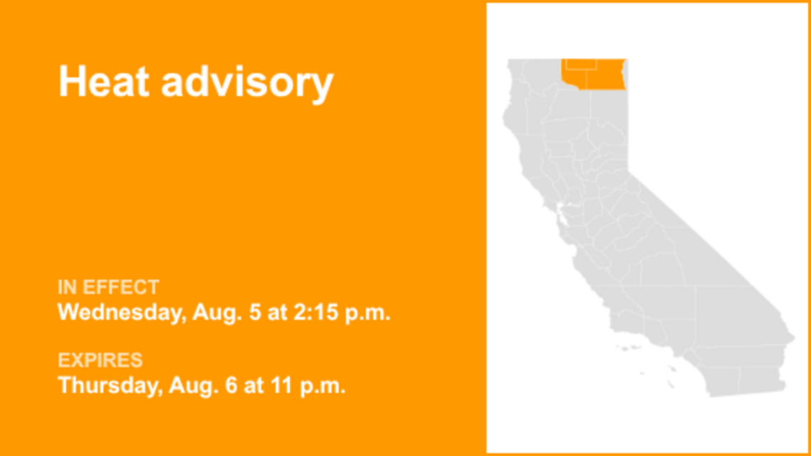 UPDATE: Heat advisory for Shasta Cascade until Friday night 