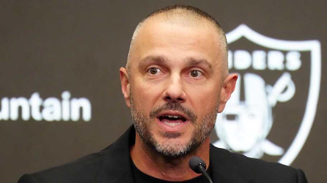  Feb 10, 2026; Henderson, NV, USA; Las Vegas Raiders general manager John Spytek at press conference at Intermountain Health Performance Center. Mandatory Credit: Kirby Lee-Imagn Images | Kirby Lee-Imagn Images 