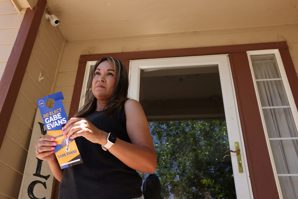 Gayle Sandoval speaks with Reuters about her political beliefs leading up to the midterm elections, in Brighton, Colorado, U.S., June 11, 2026. REUTERS/Kevin Mohatt