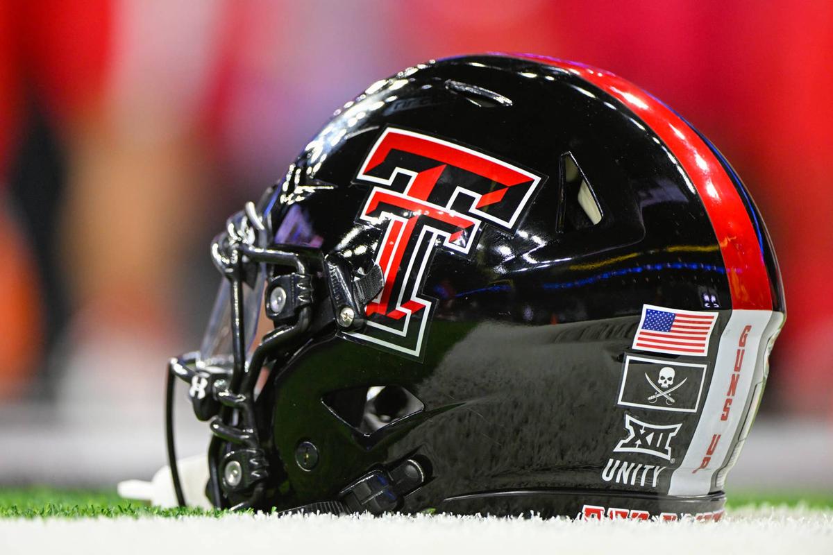  HOUSTON, TX - DECEMBER 28: A Texas Tech helmet with a with a sticker celebrating the life of former Red Raider coach Mike Leach sits near the endzone before the TaxAct Texas Bowl between the Texas Tech Red Raiders and Ole Miss Rebels at NRG Stadium on December 28, 2022 in Houston, Texas. (Photo by Ken Murray/Icon Sportswire via Getty Images) 