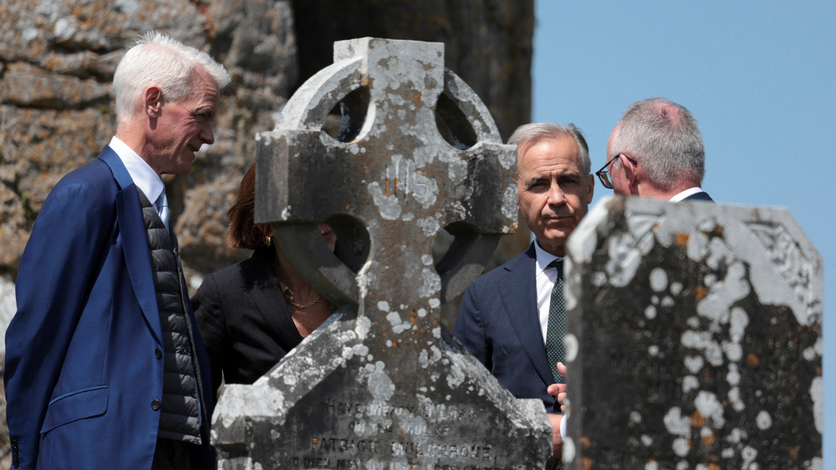 Canadian Prime Minister Mark Carney, visiting his ancestral village Aghagower, Ireland, June 14, 2026. REUTERS/Emilija Jefremova