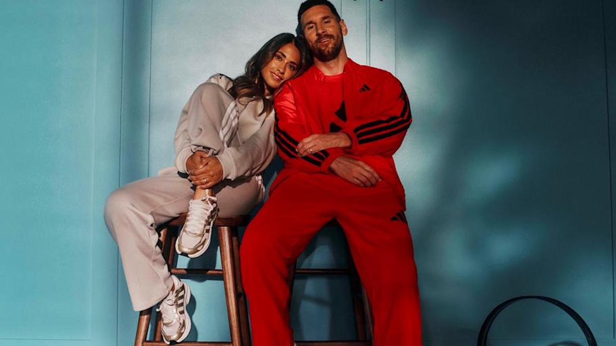  Messi and his wife, Antonela Roccuzzo. | adidas 