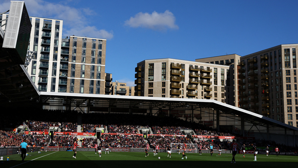 Soccer-Brentford working with police after rugby ball launched towards stadium 