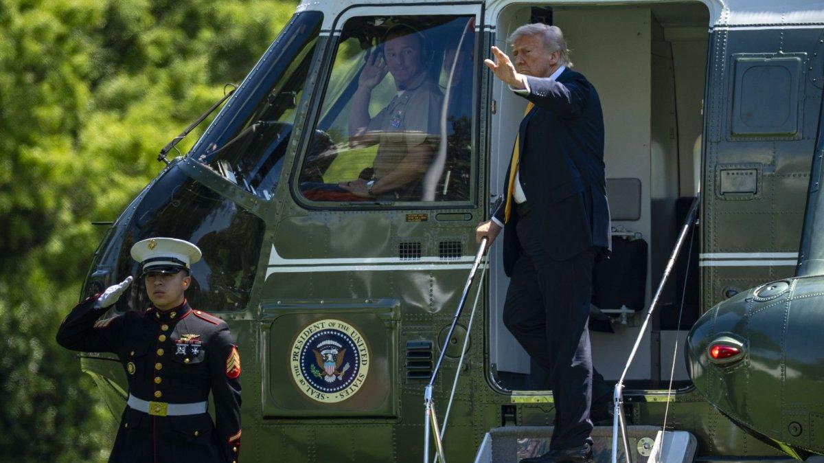 President Donald Trump boards Marine One on the South Lawn of the White House in Washington, D.C., for Beijing, China on Tuesday. Photo by Bonnie Cash/UPI