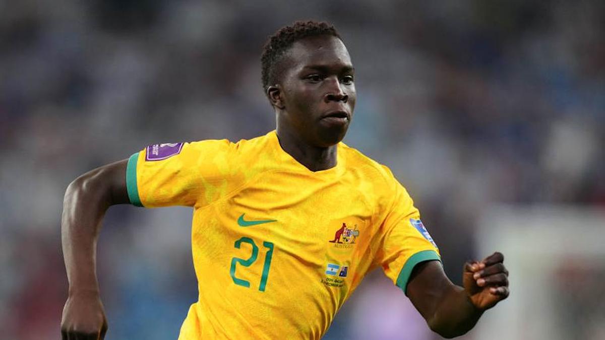  Kuol was a wildcard pick for Australia in Qatar. | Marc Atkins/Getty Images 
